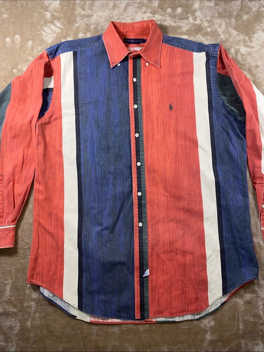 Vintage Ralph Lauren Vertical Stripe Button-Down Shirt